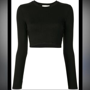Alexis Black Long-Sleeve Crop Top